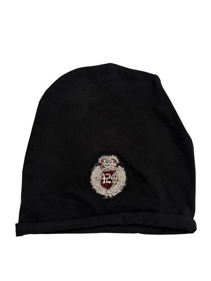 Crest Black Jersey Beanie