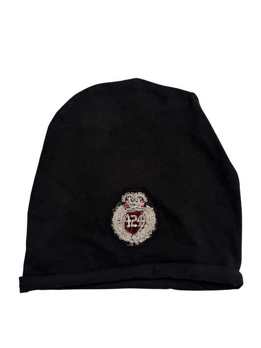 Crest Black Jersey Beanie