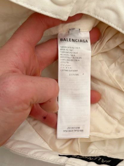 White Heavy Kick Cargo Pants