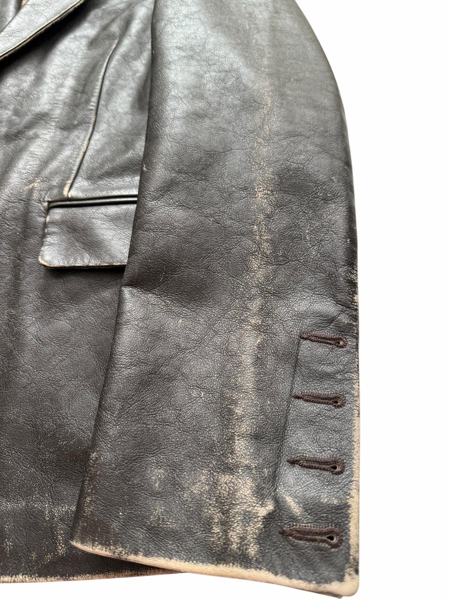 Distressed Leather Trompe L’oeil Blazer