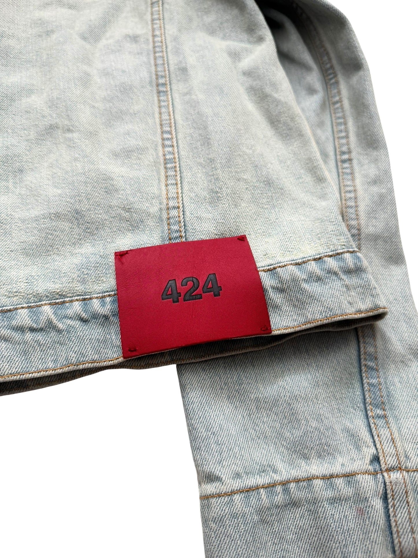 Denim Pleated Trucker Jacket