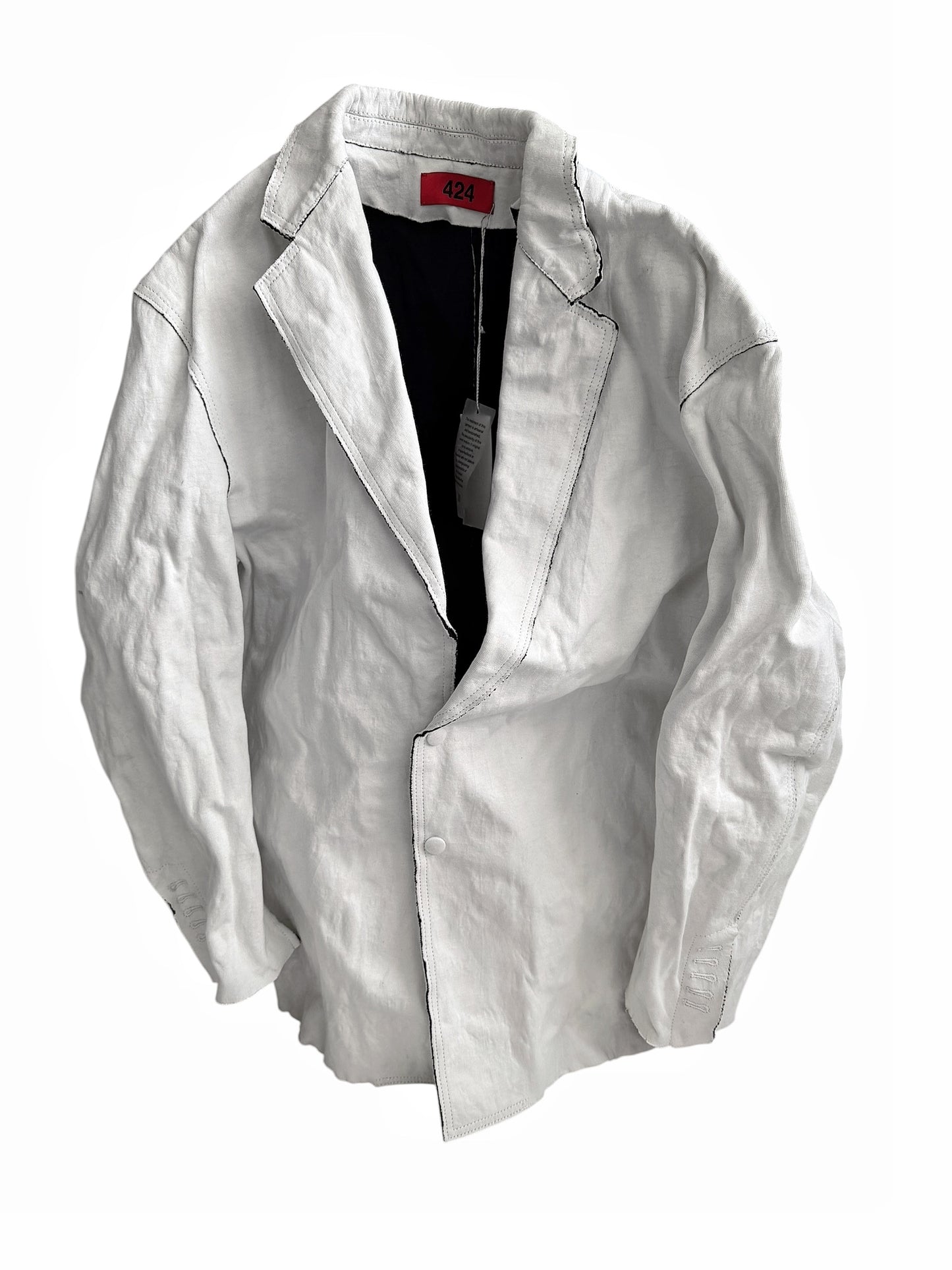 FW25 METAL Molded White Blazer Coat Jacket