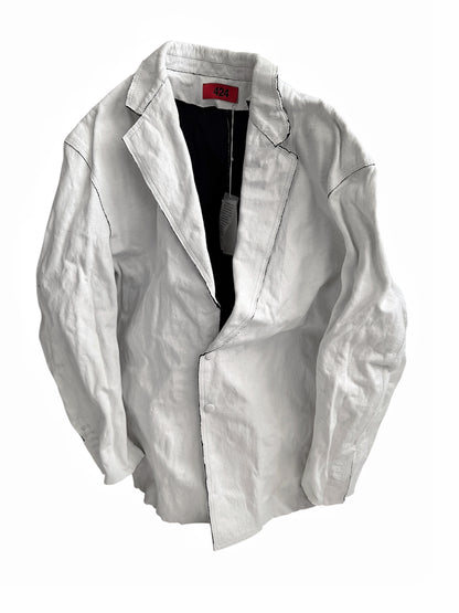 FW25 METAL Molded White Blazer Coat Jacket