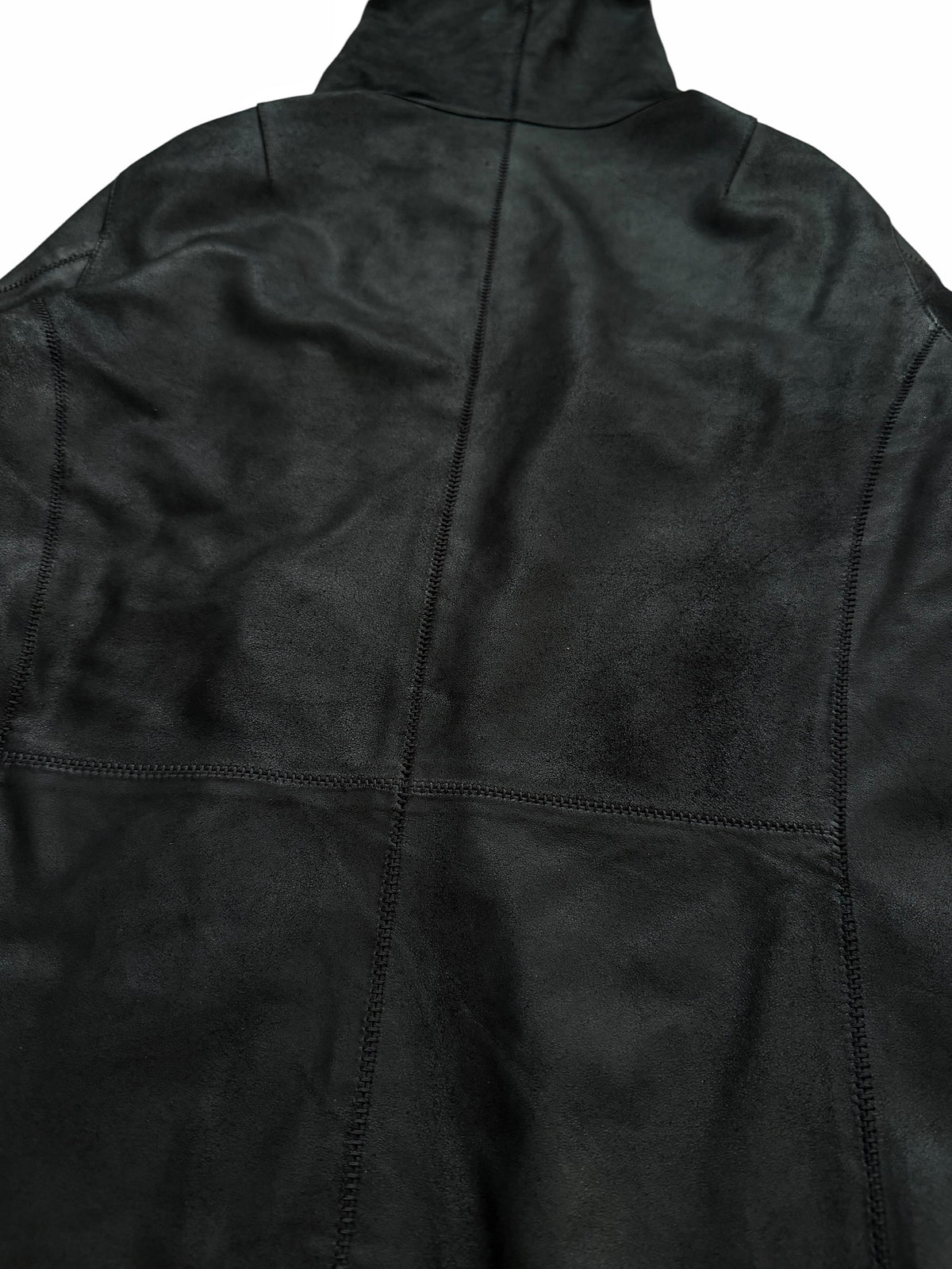 Full Zip Distressed Goat Skin Hoodie