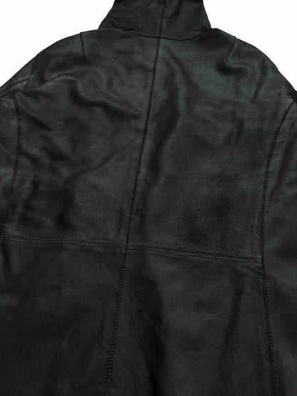 Full Zip Distressed Goat Skin Hoodie