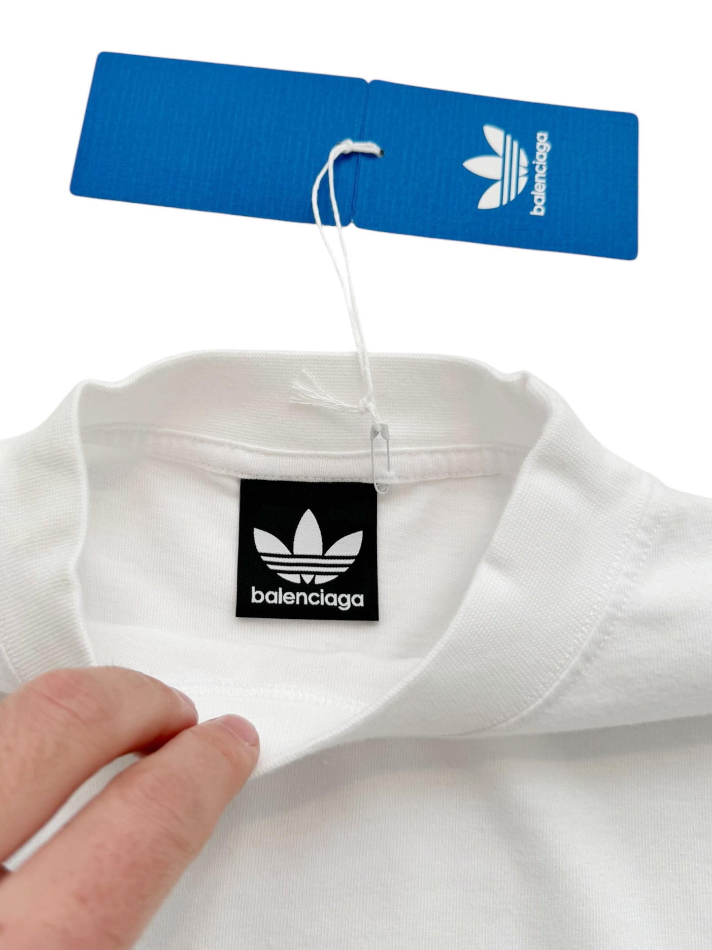 Adidas White Embroidered Oversized Logo Shirt