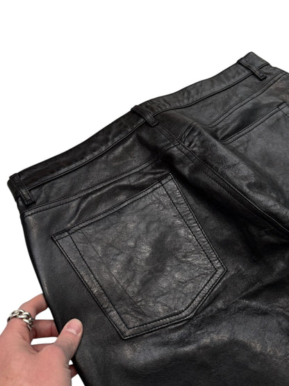 $1,950 Lamb Leather Glossy Flare Pants