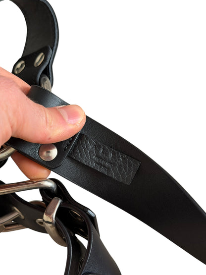 Bondage Chest Harness Leather Black