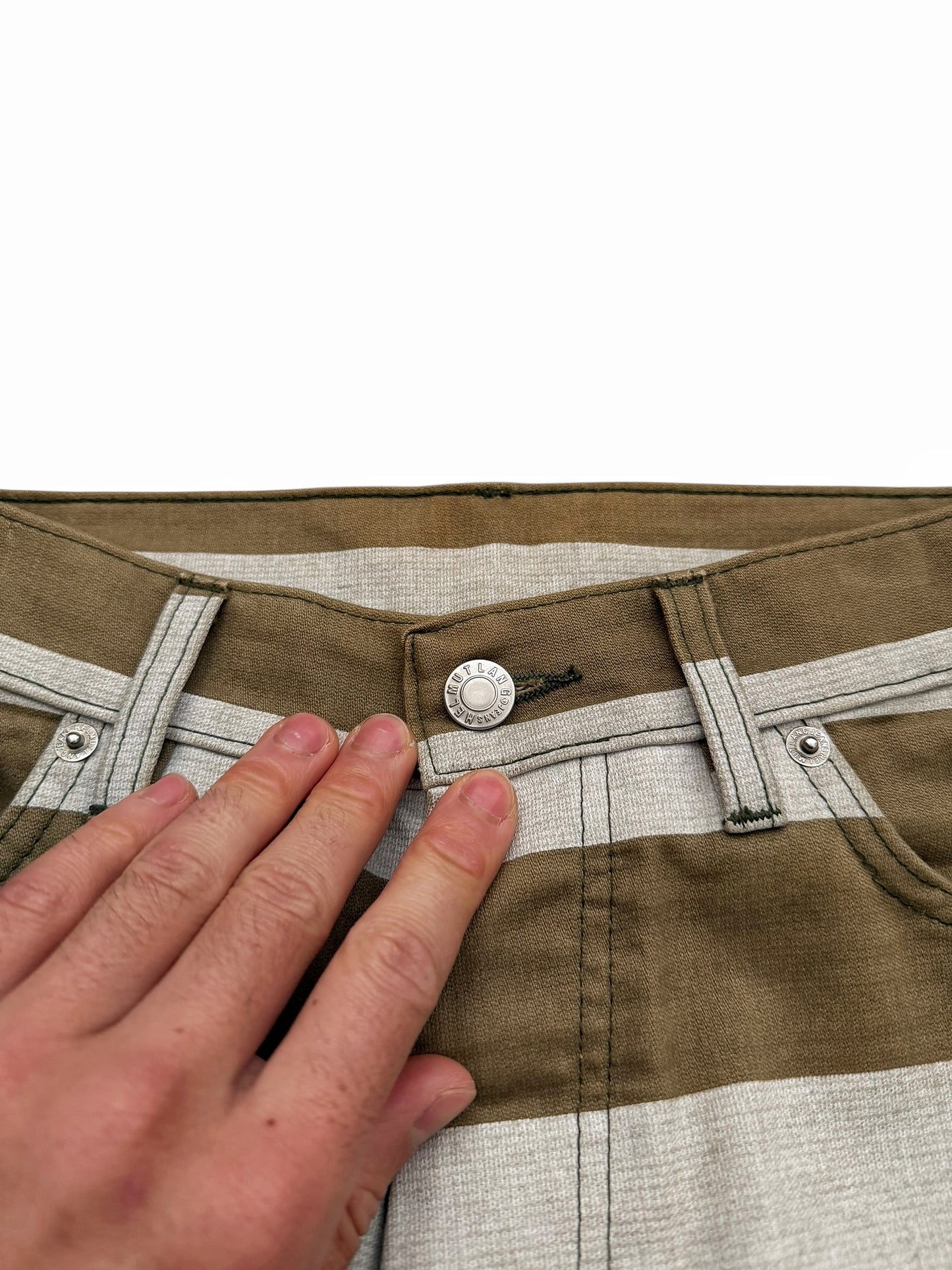 1999 Prisoner Striped Denim Pants