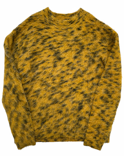 Leopard Jacquard Mohair Fuzzy Sweater