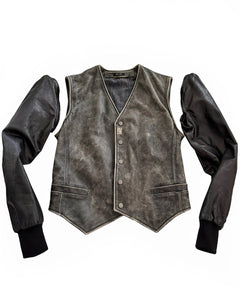 2012 Detachable Washed Leather Jacket