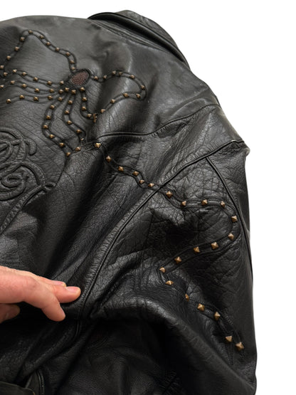 1980’s Custom Order Brass & Stingray Armored Leather Jacket