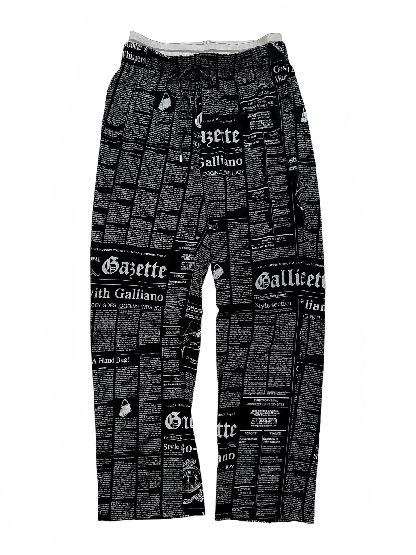 FW2000 Gazette Newspaper Print Pants