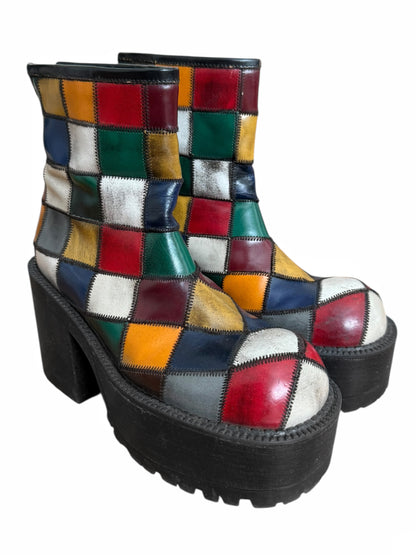 Art Deco Patch Platform Heels