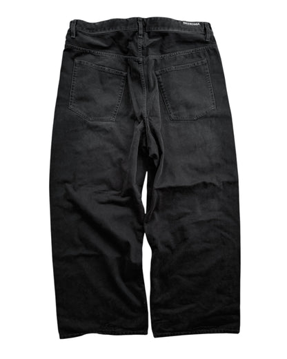 2024 Black Left Hand Drawstring Baggy Denim Jeans