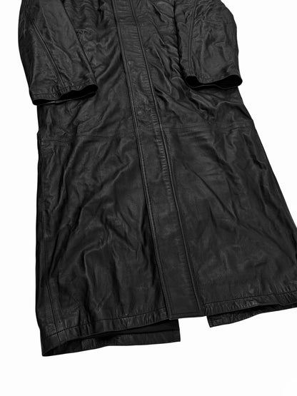 2024 Maxi Leather Hooded Long Coat