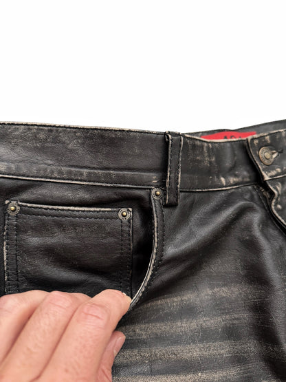 5 Pocket Rub Off Leather “Denim” Pants