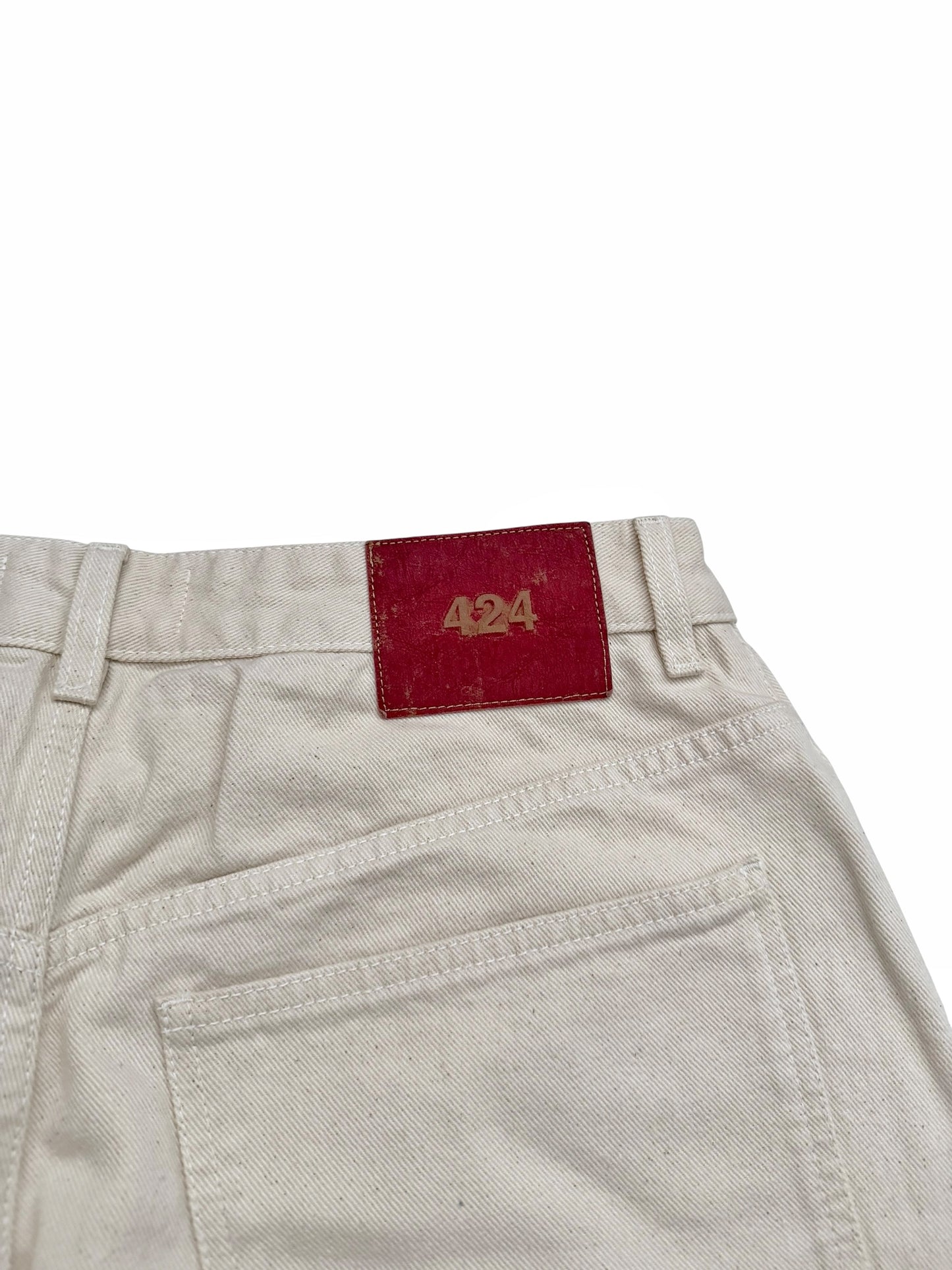 Big Daddy Baggy Beige White Denim Jeans Pant