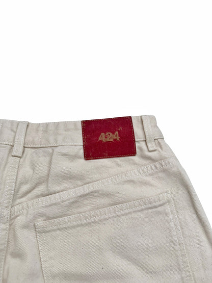 Big Daddy Baggy Beige White Denim Jeans Pant