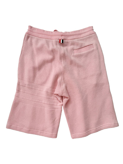 Pink Waffle Pique Stripe Short