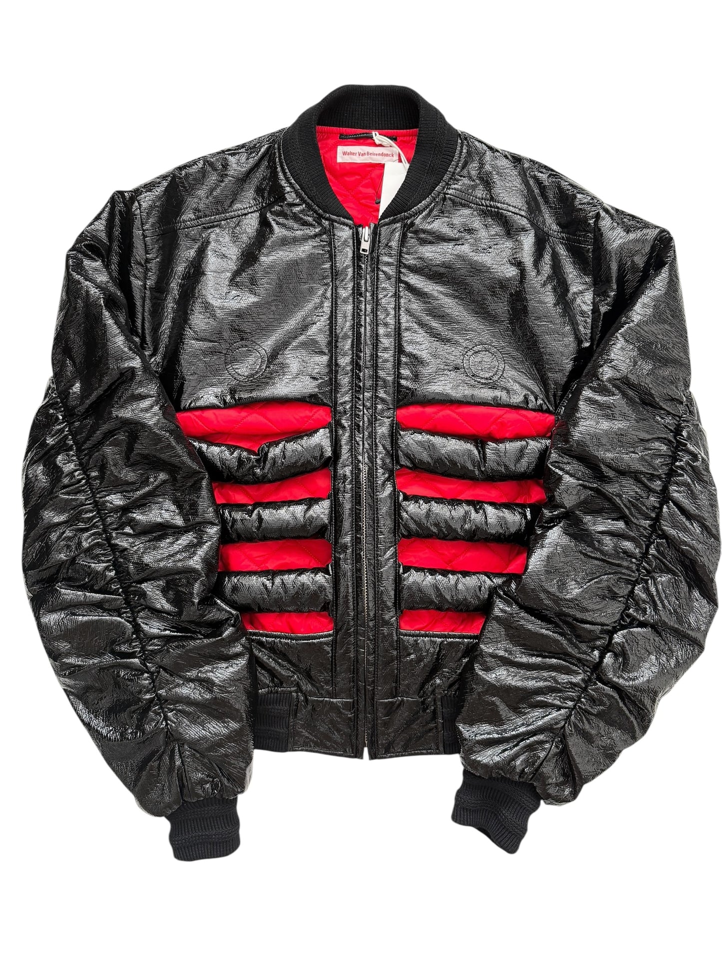 Skeleton Rib Cut Out Bomber Jacket