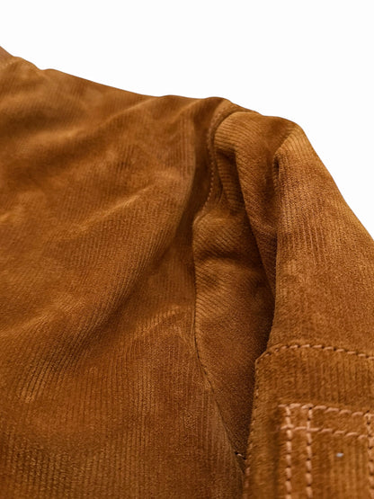 Trompe Leoil Leather “Corduroy” Bomber Jacket