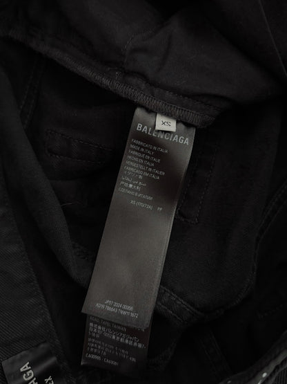 2024 Baggy Wide Leg Black Denim w Drawstring