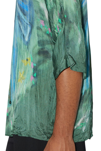 Wrinkle Rayon Abstract Shirt