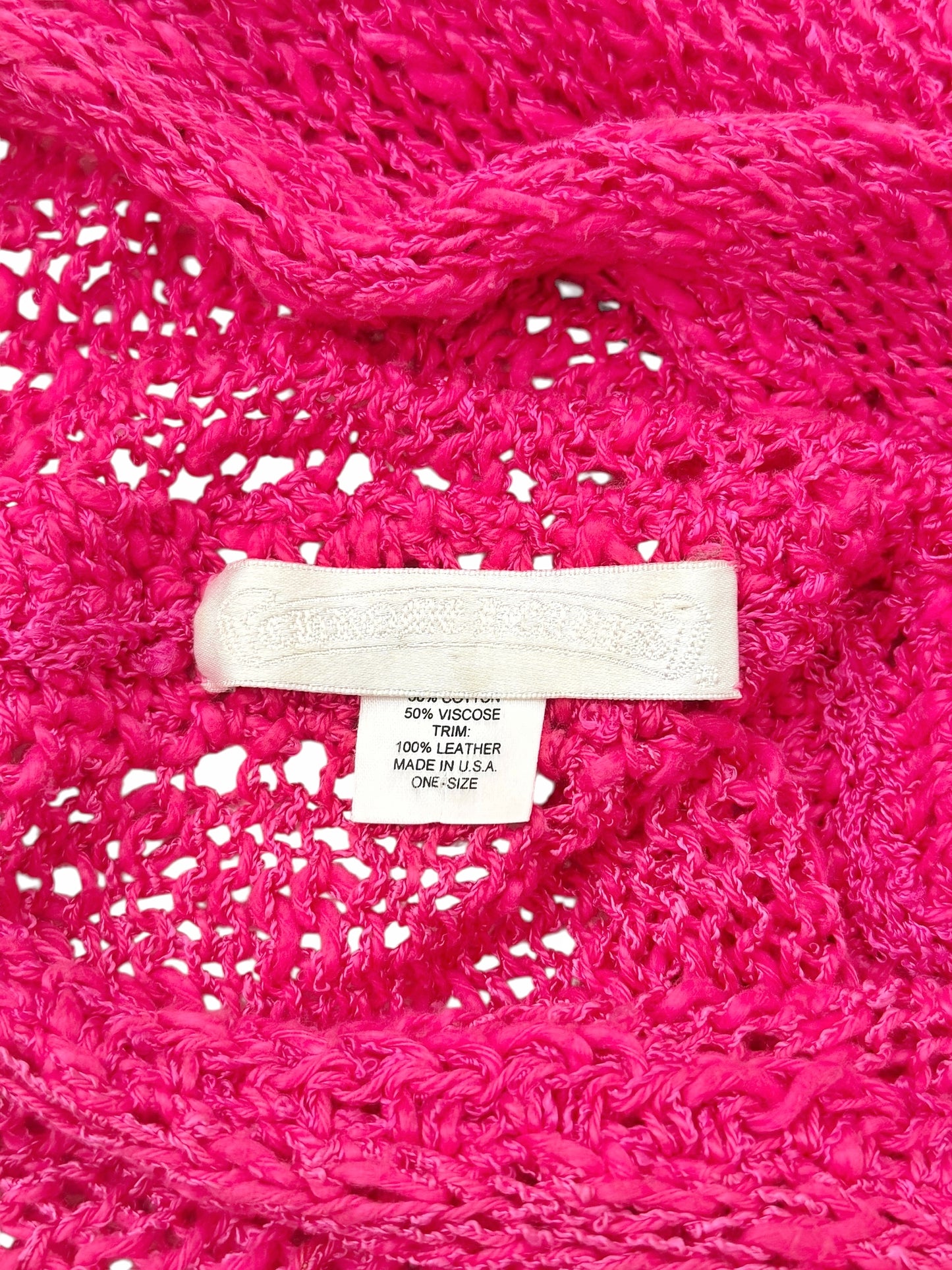 6 Cross Pink Knit Shawl/Cape Scarf