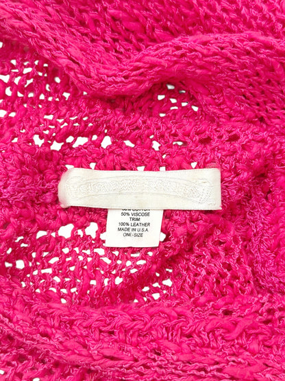 6 Cross Pink Knit Shawl/Cape Scarf