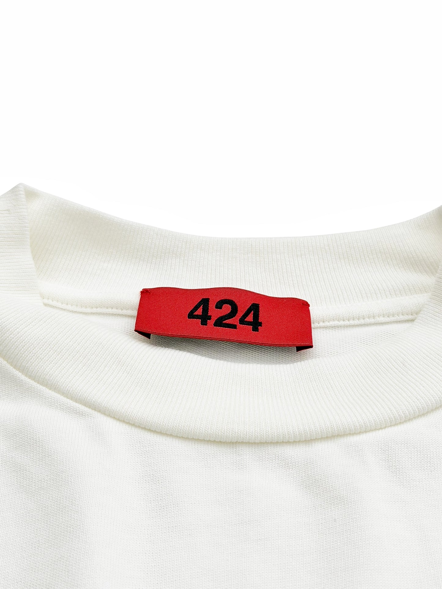 Center Embroidered Logo Long Sleeve White