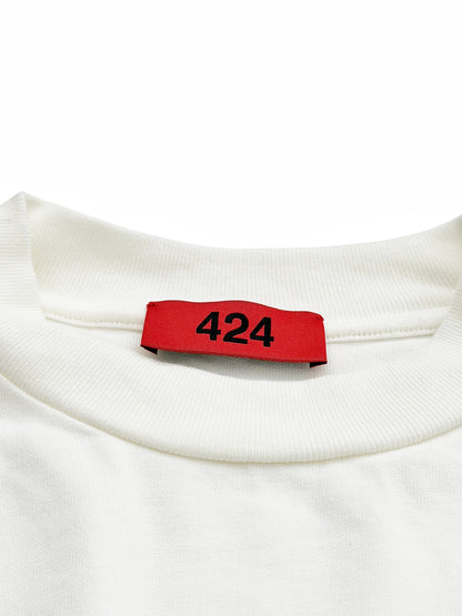 Center Embroidered Logo Long Sleeve White
