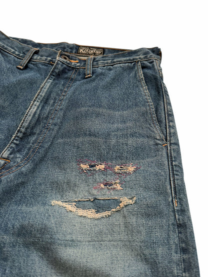 Katsuragi Boro Patchwork Kountry Baggy Denim