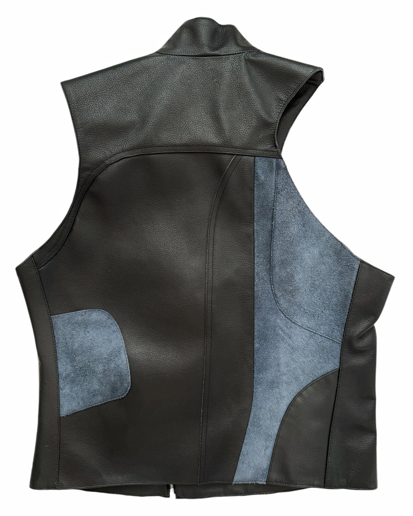 Recycled Couch Leather Asymmetric Vest