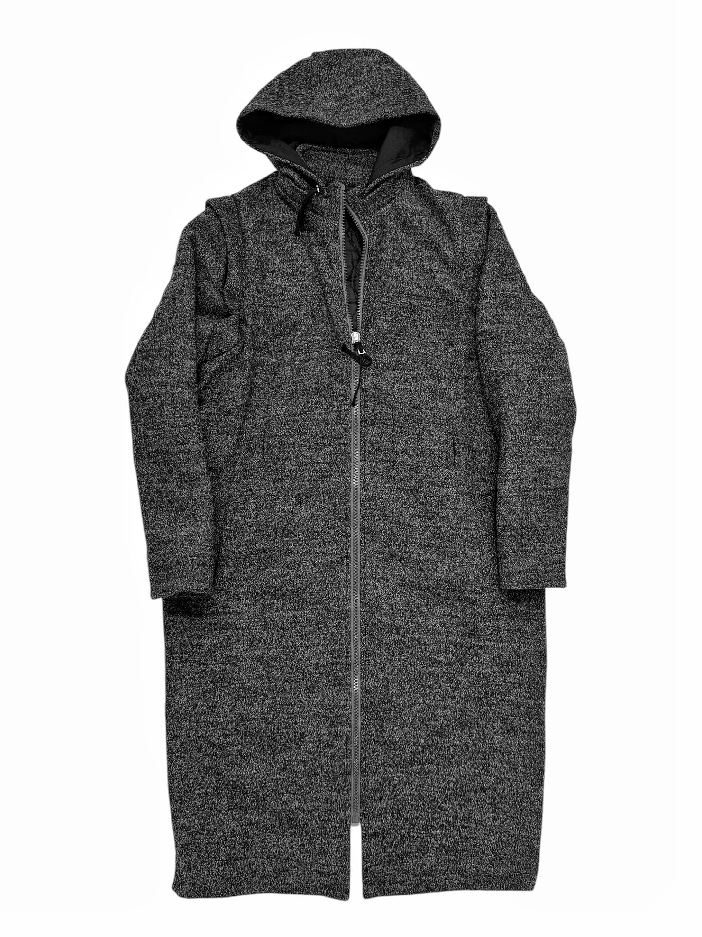 Wool Knitted Modular Long Hooded Coat