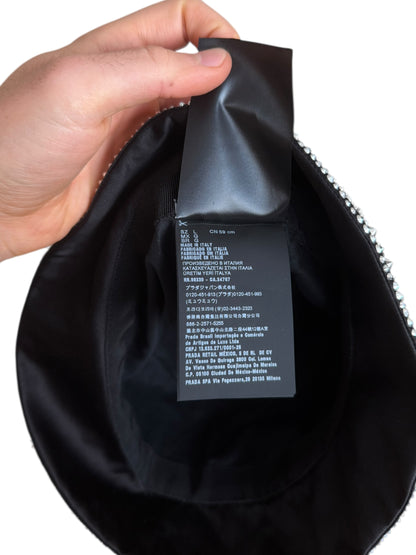 $2650 Crystal Covered Silk Satin Bucket Hat