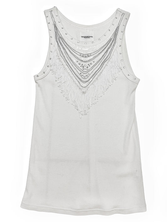 SS18 Cowboy Bandana Fringe Crystal Tank Top