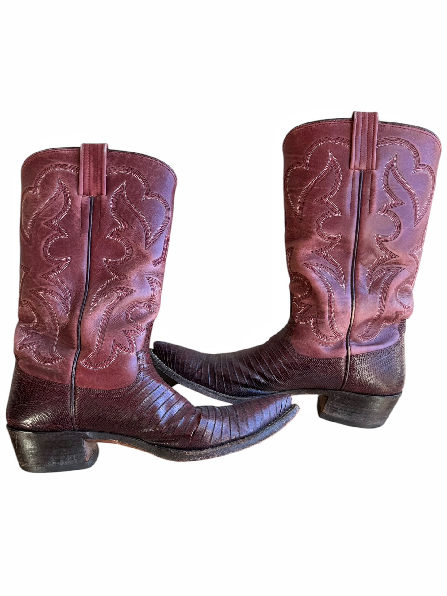 Custom Morado Texas Reptile Leather Cowboy Boots