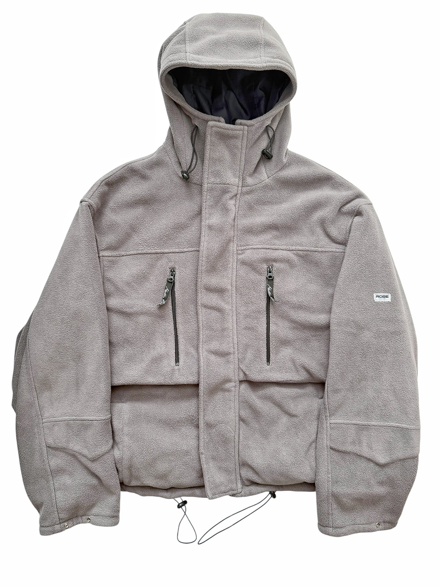 Grey Oversized Boxy Fleece Parka