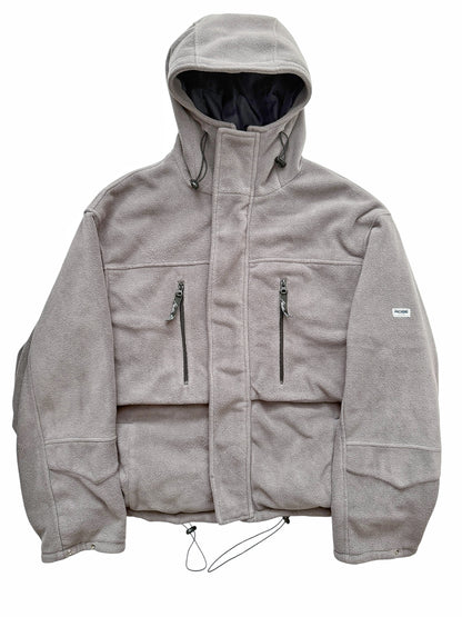 Grey Oversized Boxy Fleece Parka