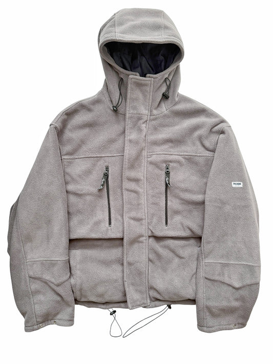 Grey Oversized Boxy Fleece Parka