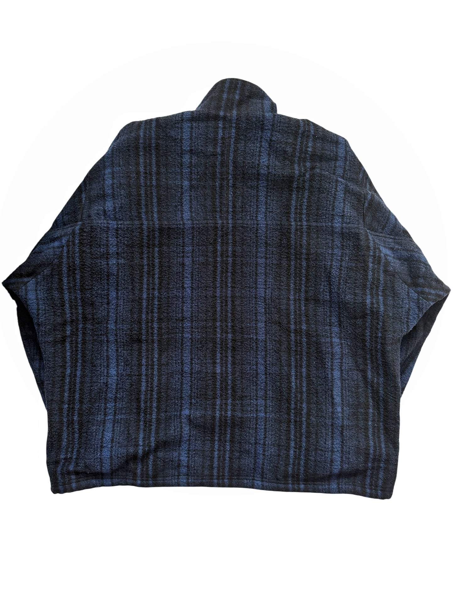 Wool Fleece Plaid Track Jacket
