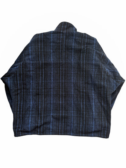 Wool Fleece Plaid Track Jacket
