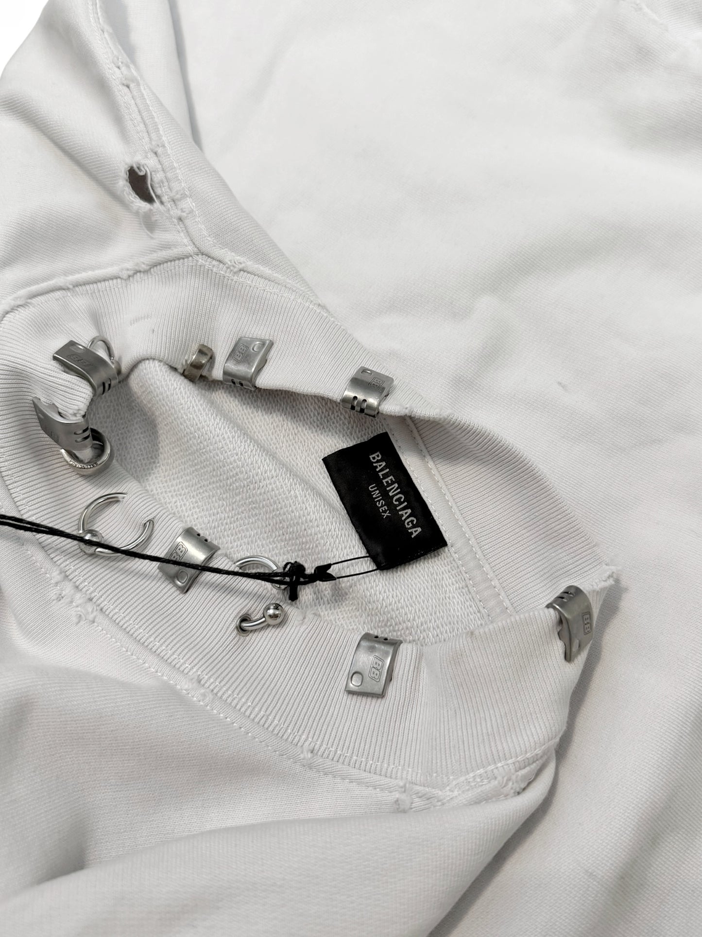 Pierced Metal Crewneck Sweatshirt