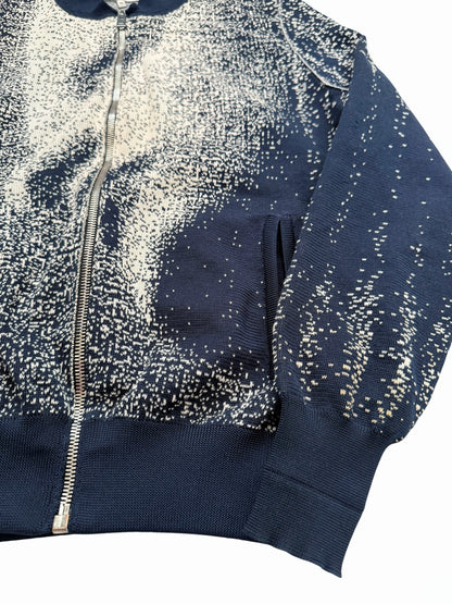 2017 Pointillism Face Knit Bomber Jacket