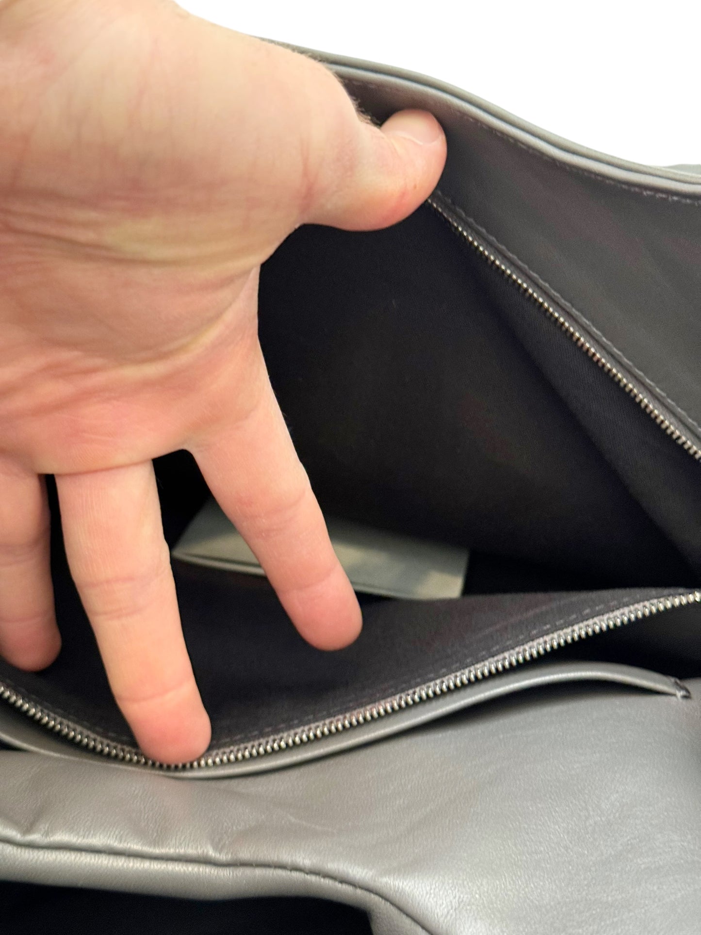 Grey Glove Leather Bag