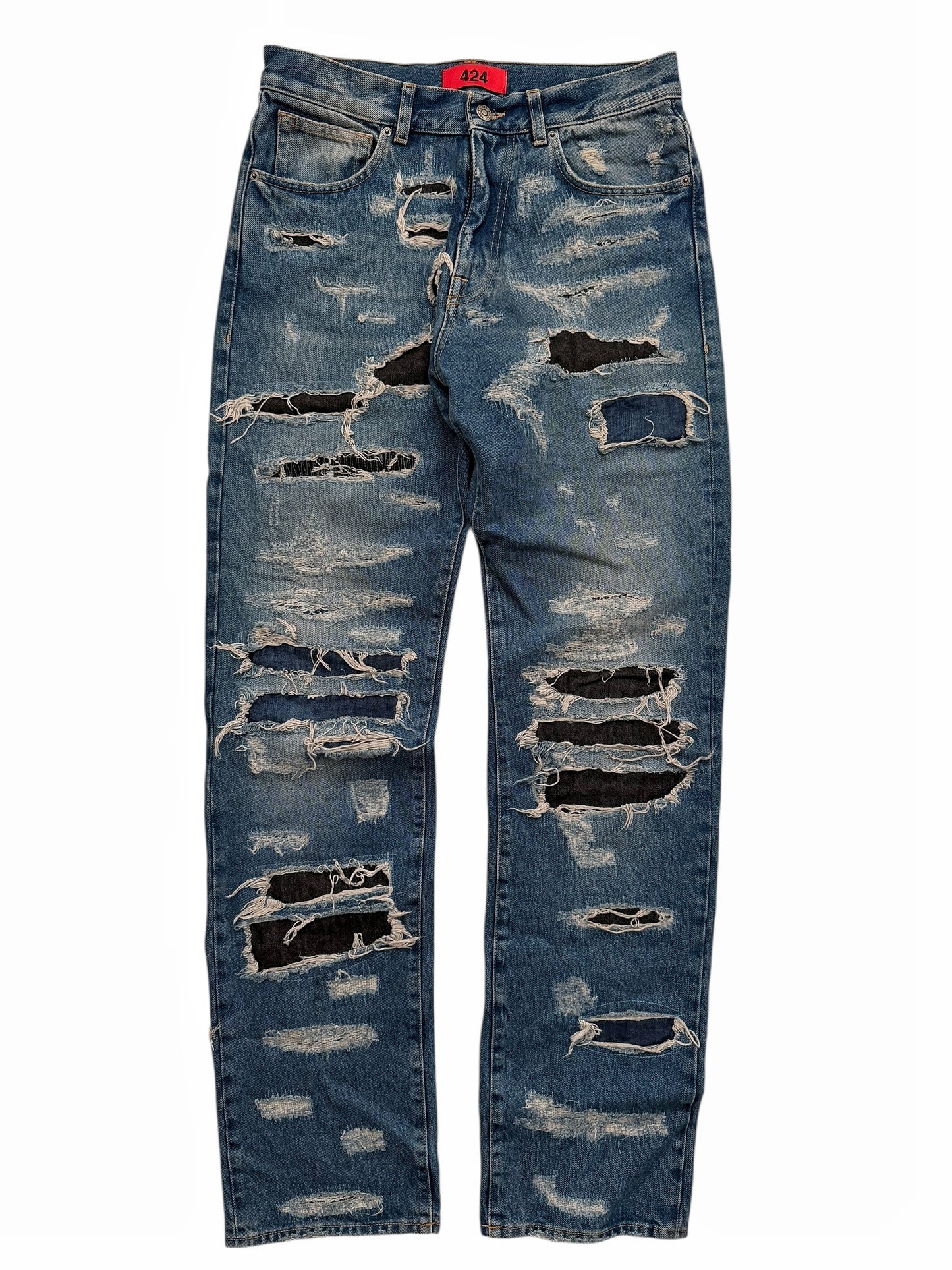 Distressed Thrashed Denim Jeans