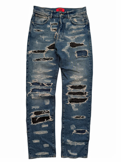 Distressed Thrashed Denim Jeans