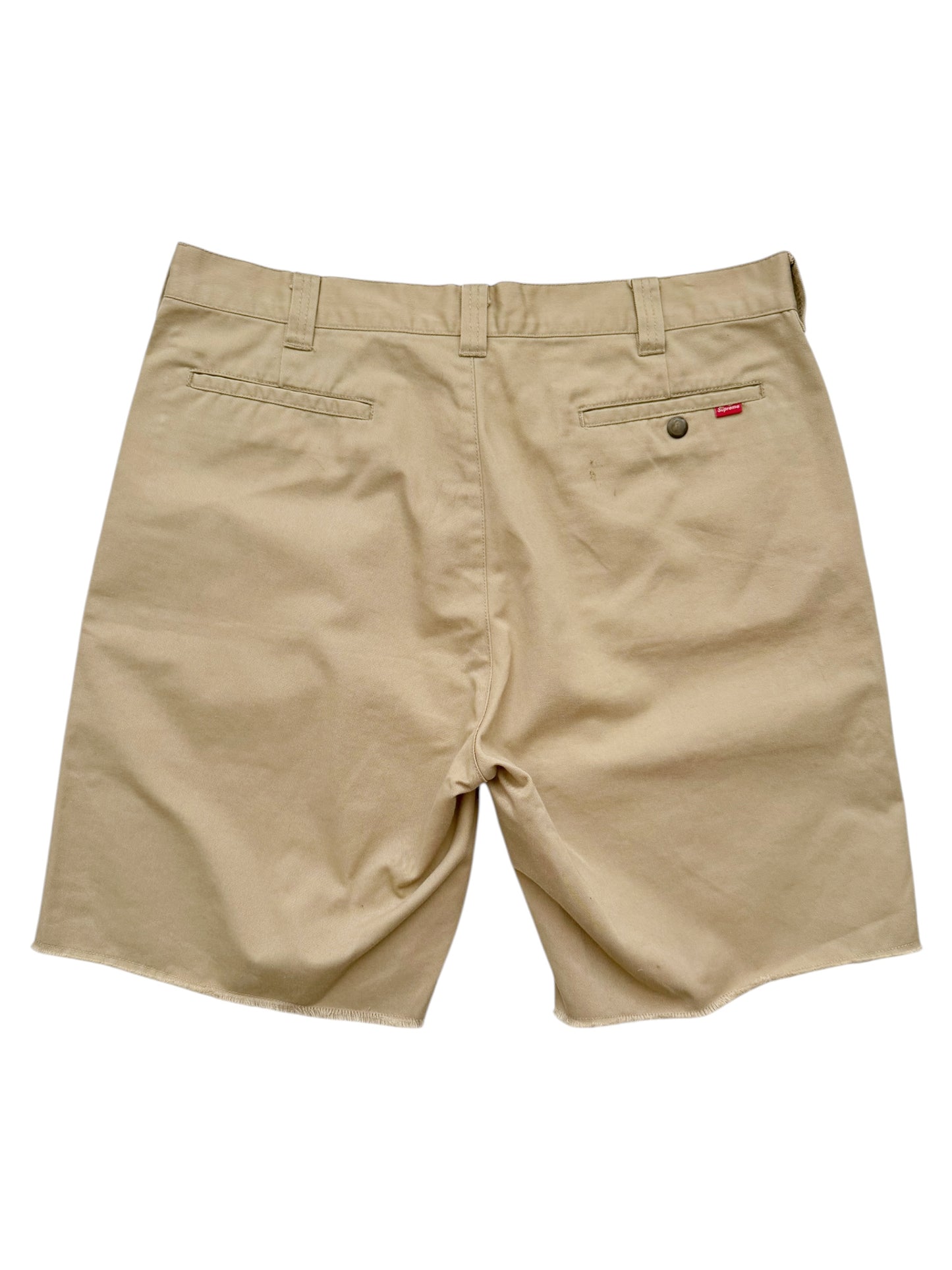 Virgin Mary Printed Crop Khaki Shorts