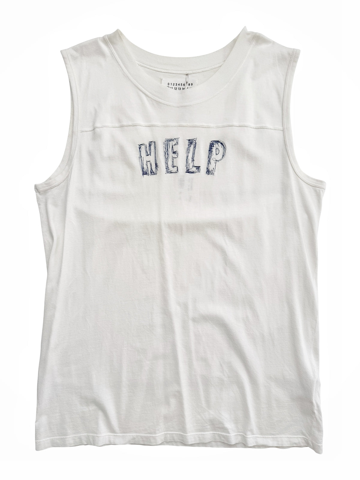 2006 Sleeveless Help Embroidery Tank Top